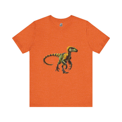 Vibrant Jungle Velociraptor Tee – Bold Green & Yellow Dino Style! 🦖🌿🔥 - Unisex Jersey Short Sleeve Tee Super Comfy Dino T-Shirt Gift