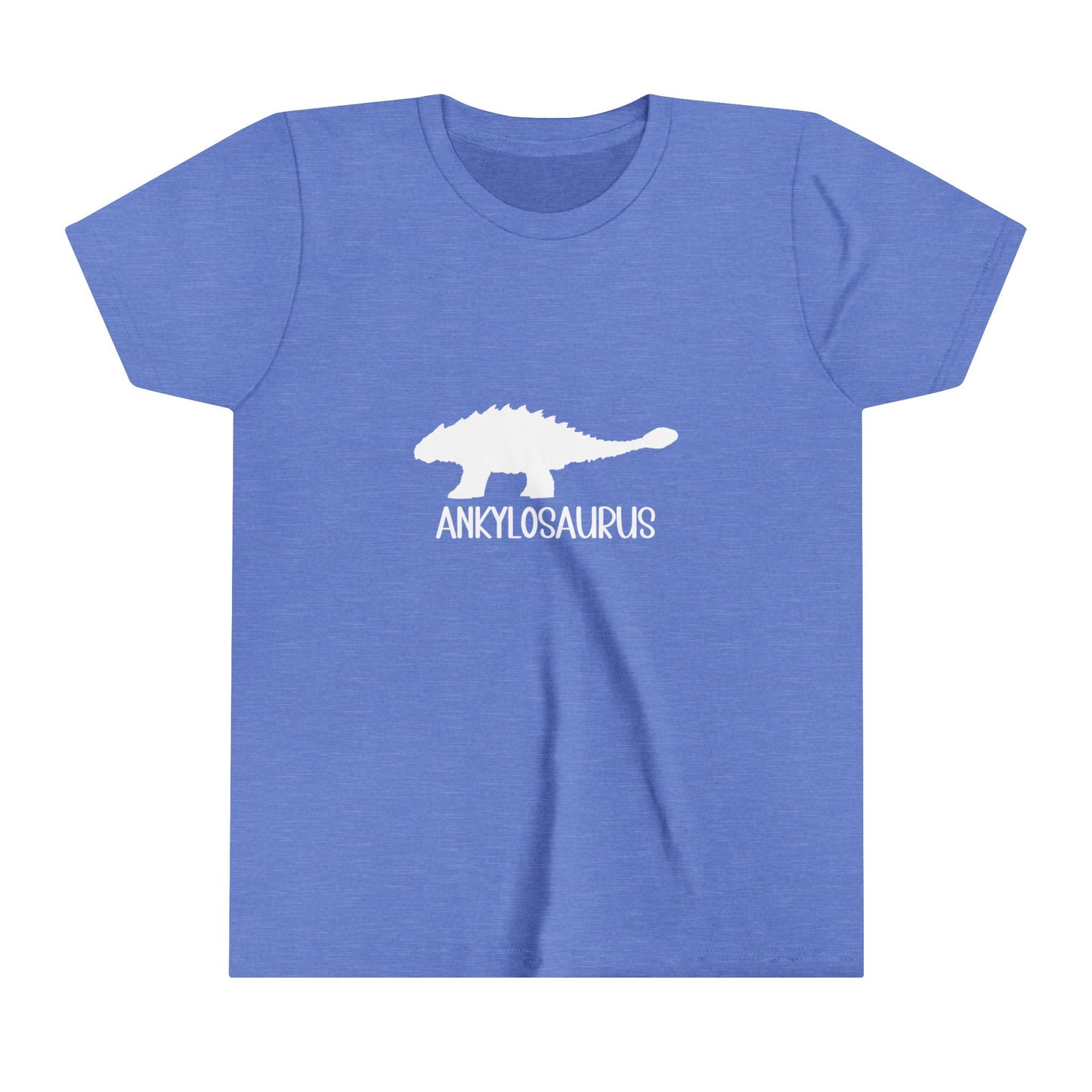 Youth Ankylosaurus T-Shirt with White Graphics - Unisex Jersey Short Sleeve Tee Super Comfy Dino T-Shirt Gift