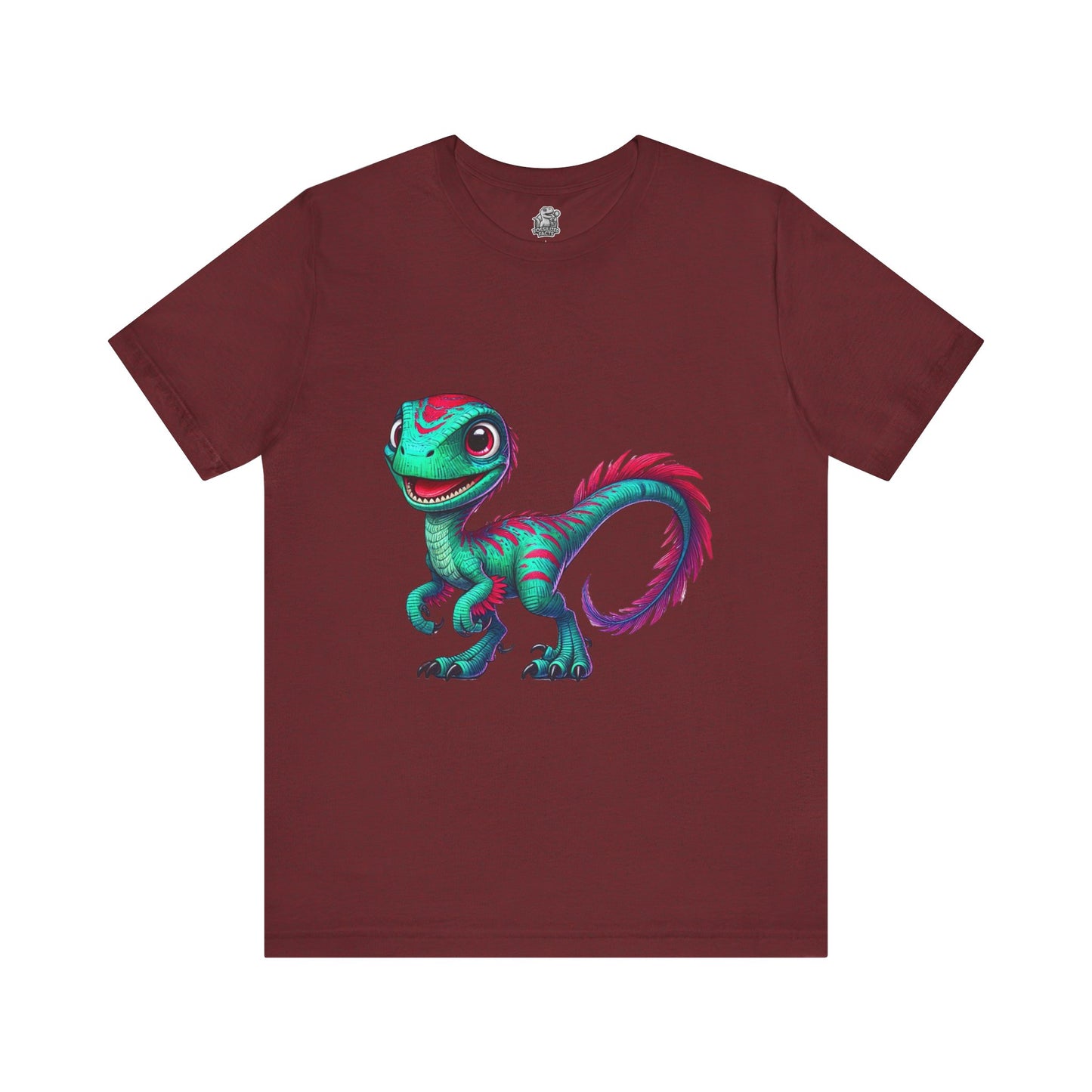 Bright & Bold Velociraptor Tee – Stand Out with Dino Style! 🦖💜💚 - Unisex Jersey Short Sleeve Tee Super Comfy Dino T-Shirt Gift