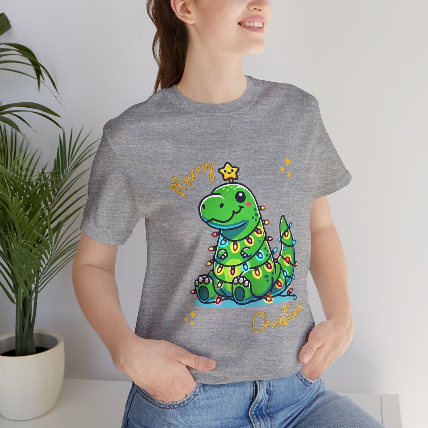 Tree Rex Merry Christmas Jerry - Unisex Jersey Short Sleeve Tee Super Comfy Dino T-Shirt Gift