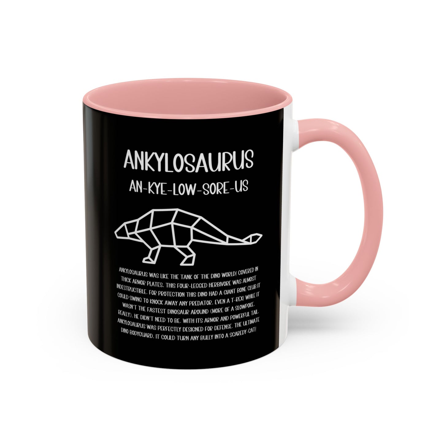 Polygon Ankylosaurus Mug with Detailed White Graphic Amazing Gift for the Dino Lovers in your life