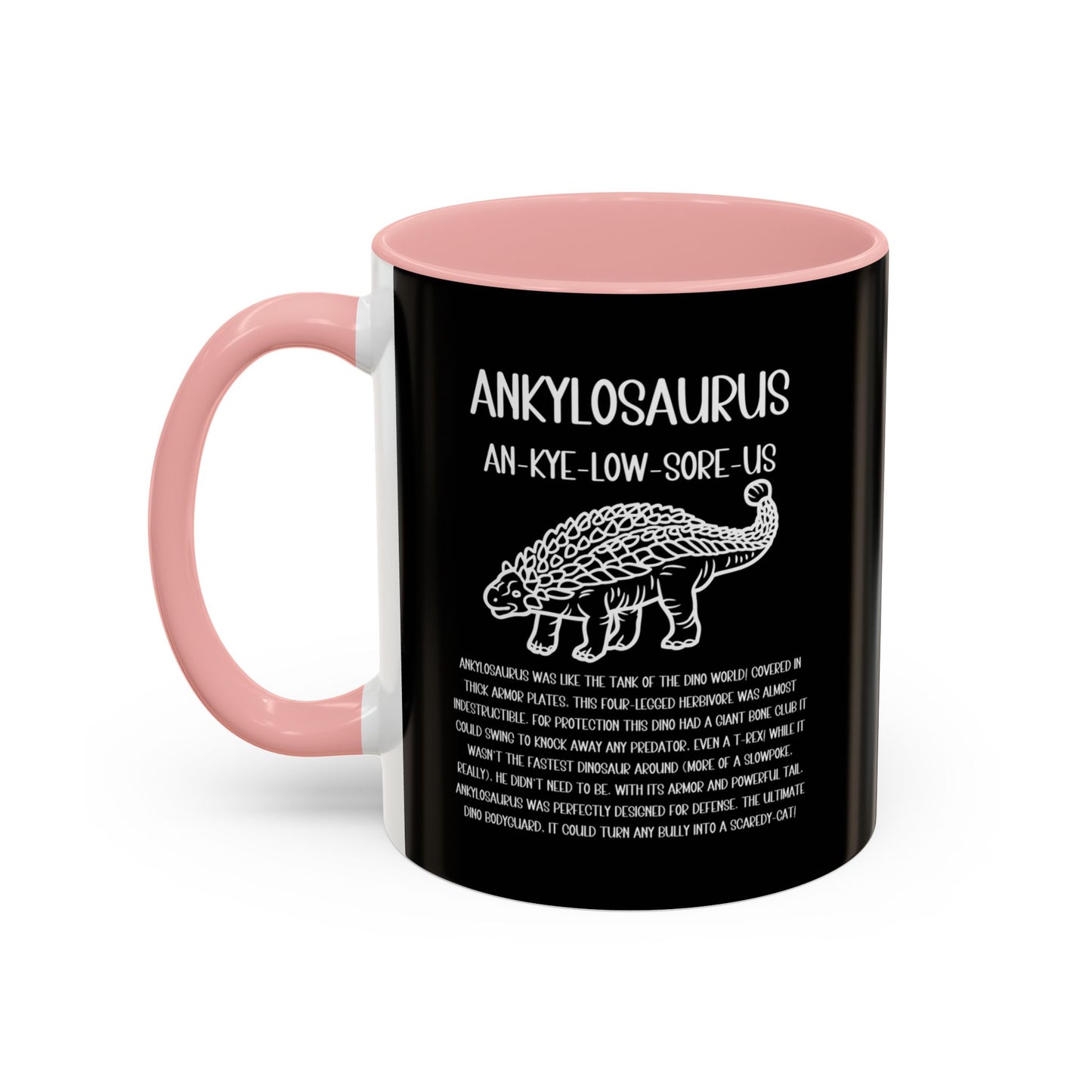 Outlined Ankylosaurus Mug with Detailed White Graphic Amazing Gift for the Dino Lovers in your life