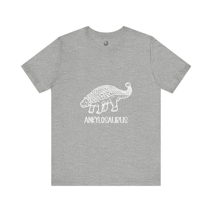 Outlined Ankylosaurus with White Graphics- Unisex Jersey Short Sleeve Tee Super Comfy Dino T-Shirt Gift