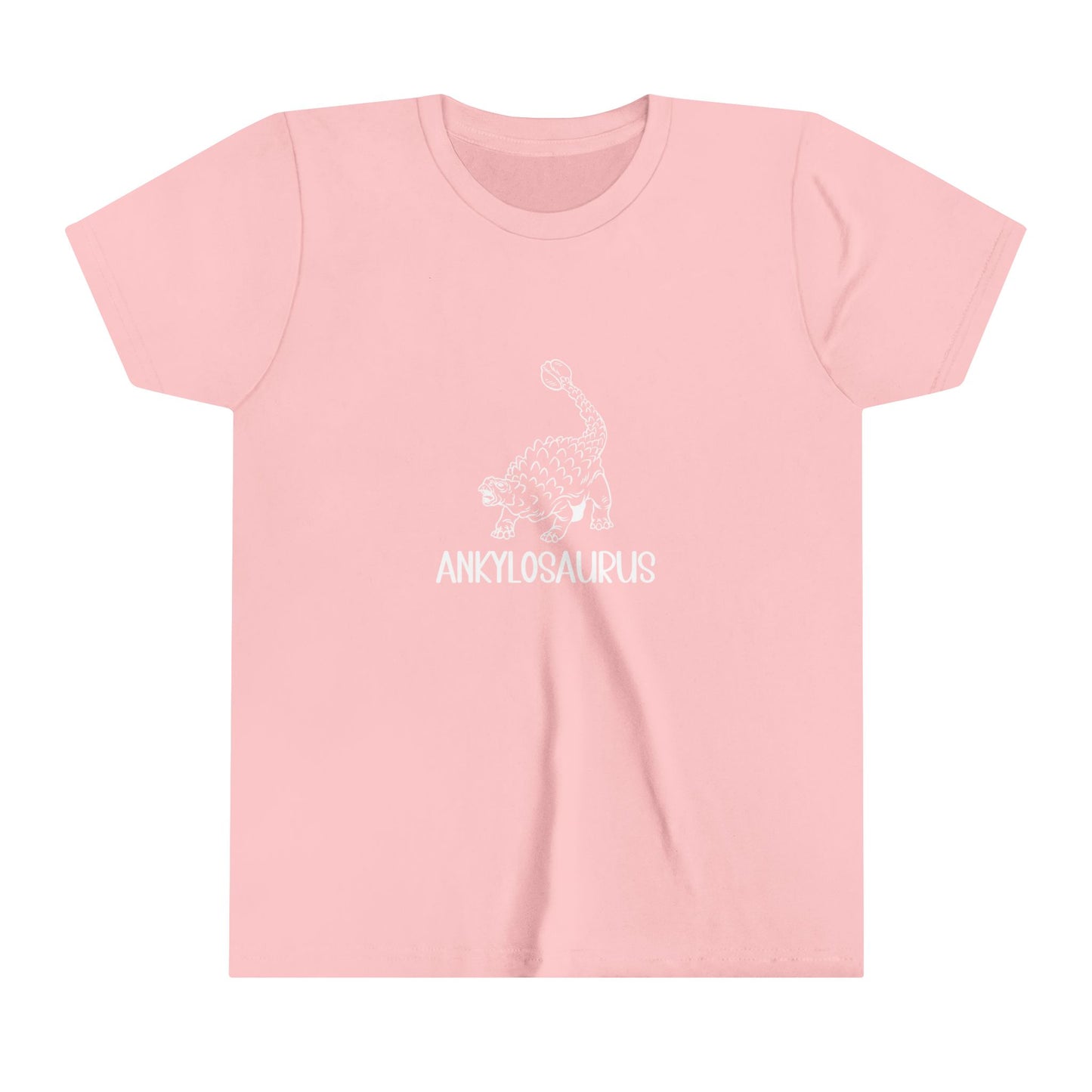 Youth Defensive Ankylosaurus T-Shirt with White Graphics - Unisex Jersey Short Sleeve Tee Super Comfy Dino T-Shirt Gift