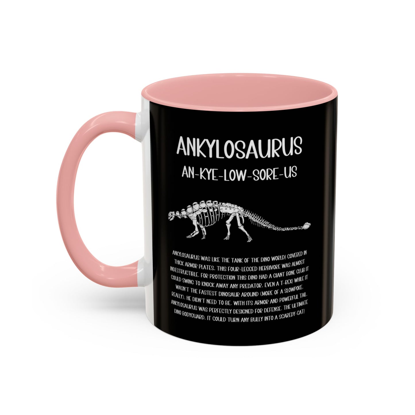 Fossil Ankylosaurus Mug with Detailed White Graphic Amazing Gift for the Dino Lovers in your life