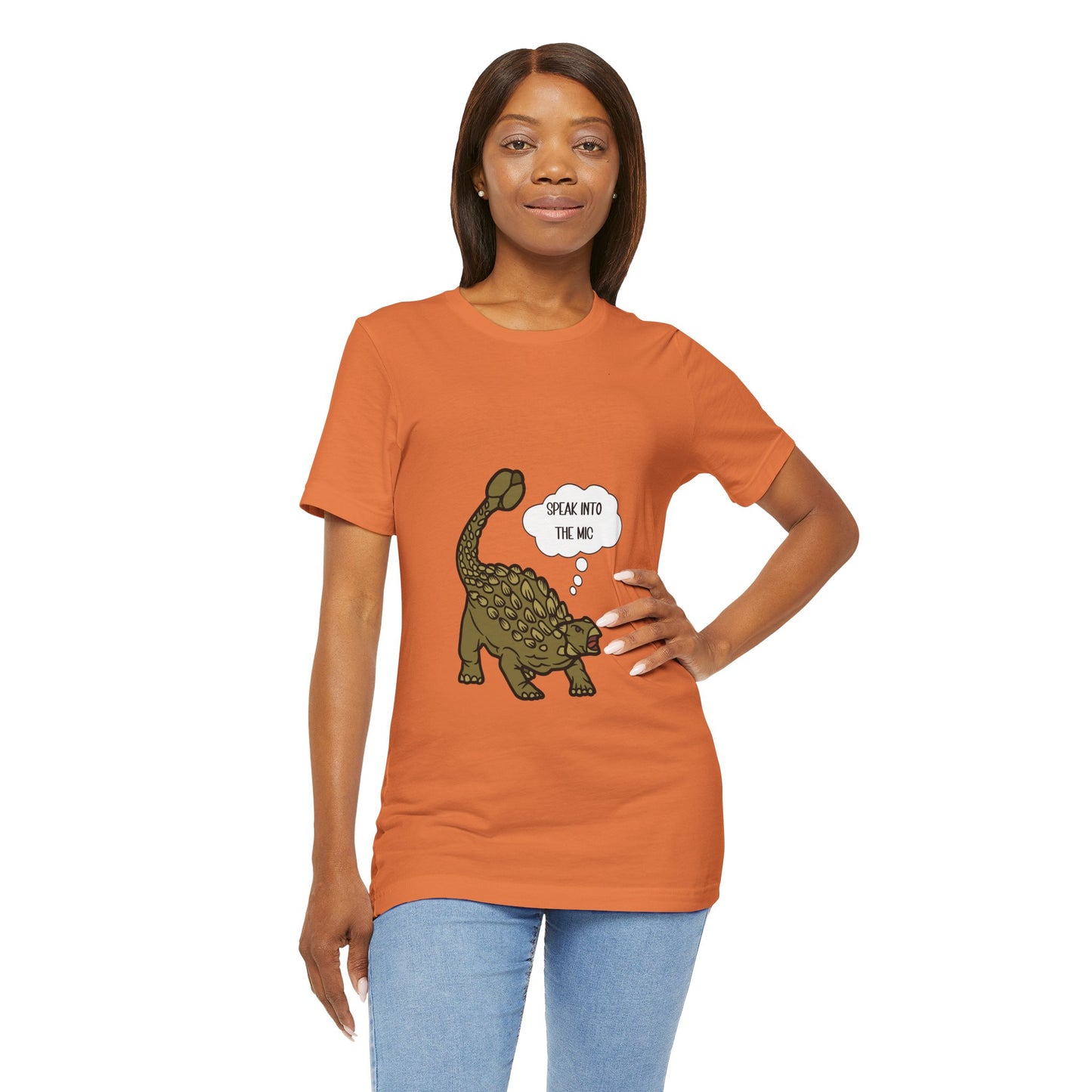 Ankylosaurus Speak into the Mic Graphic - Unisex Jersey Short Sleeve Tee Super Comfy Dino T-Shirt Gift