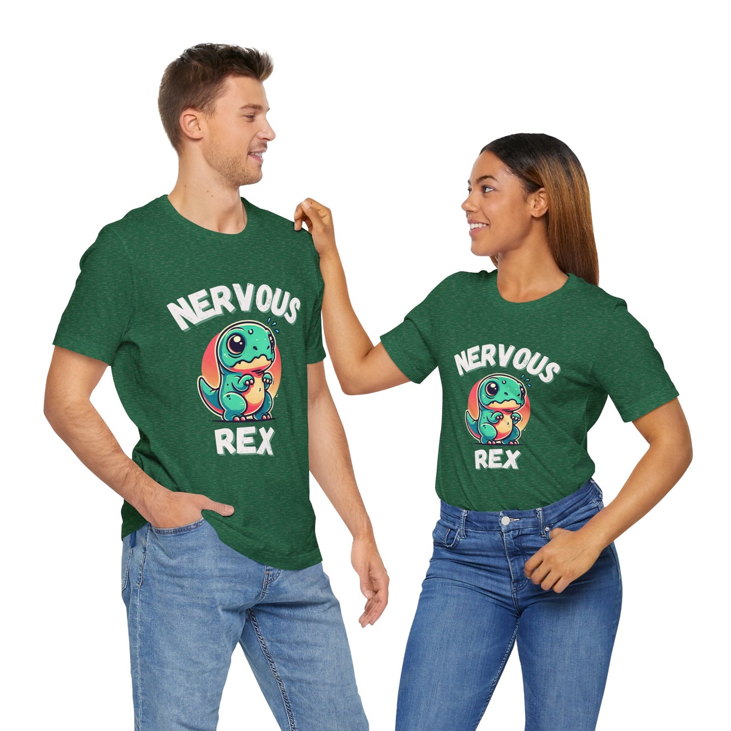 Nervous Rex Unisex T-Shirt – Cute & Funny Unisex Dinosaur Tee for All Dino Lovers