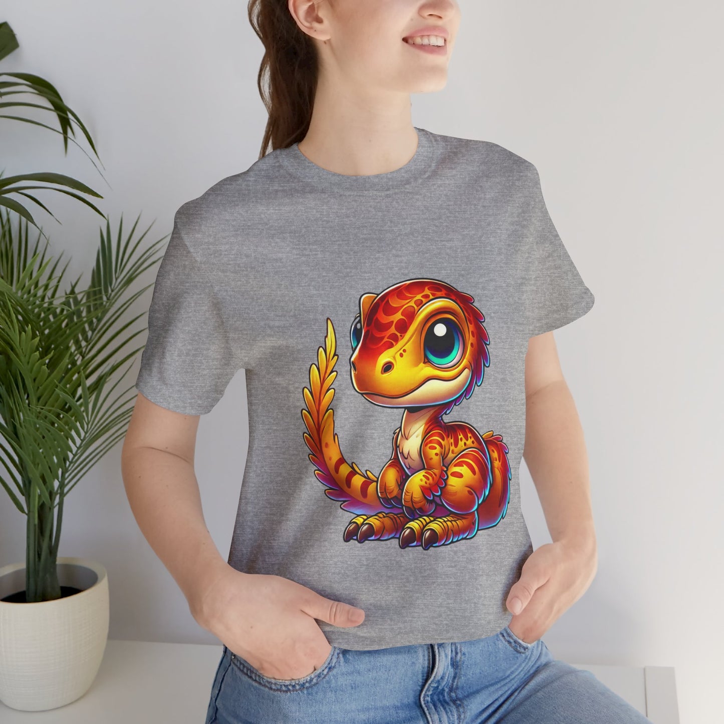 Adorable Velociraptor - Unisex Jersey Short Sleeve Tee Super Comfy Dino T-Shirt Gift