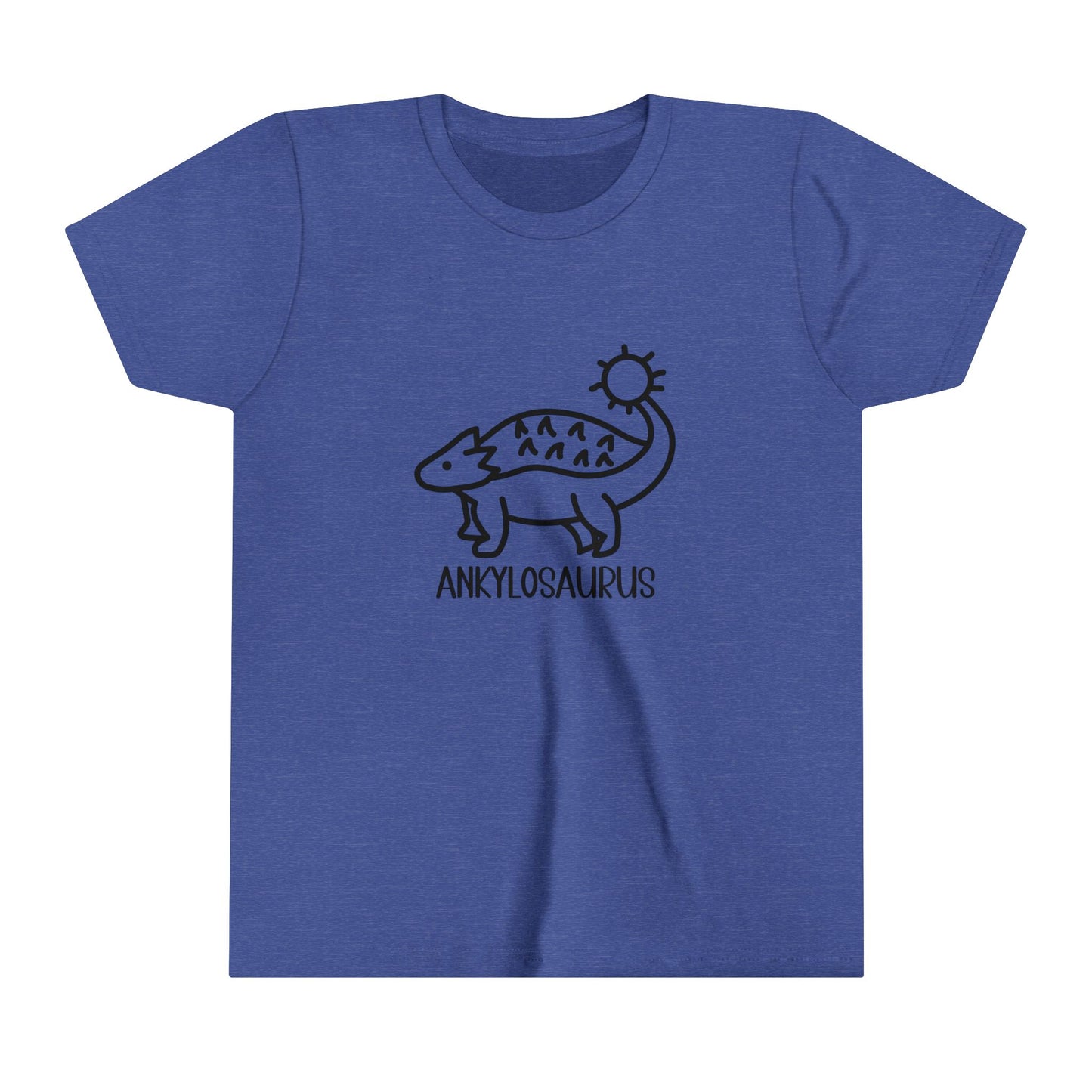 Youth Cute Ankylosaurus T-Shirt with Black Graphics - Unisex Jersey Short Sleeve Tee Super Comfy Dino T-Shirt Gift