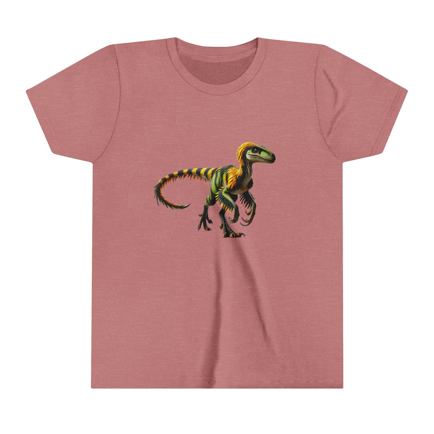 Youth Vibrant Jungle Velociraptor Tee – Bold Green & Yellow Dino Style! 🦖🌿🔥 - Unisex Jersey Short Sleeve Tee Super Comfy Dino T-Shirt Gift