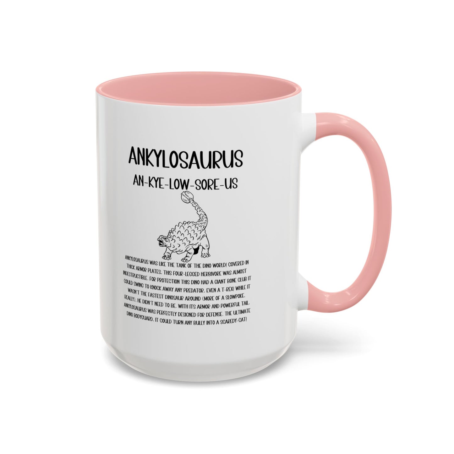 Defensive  Ankylosaurus Mug with Detailed Black Graphic Amazing Gift for the Dino Lovers in your life