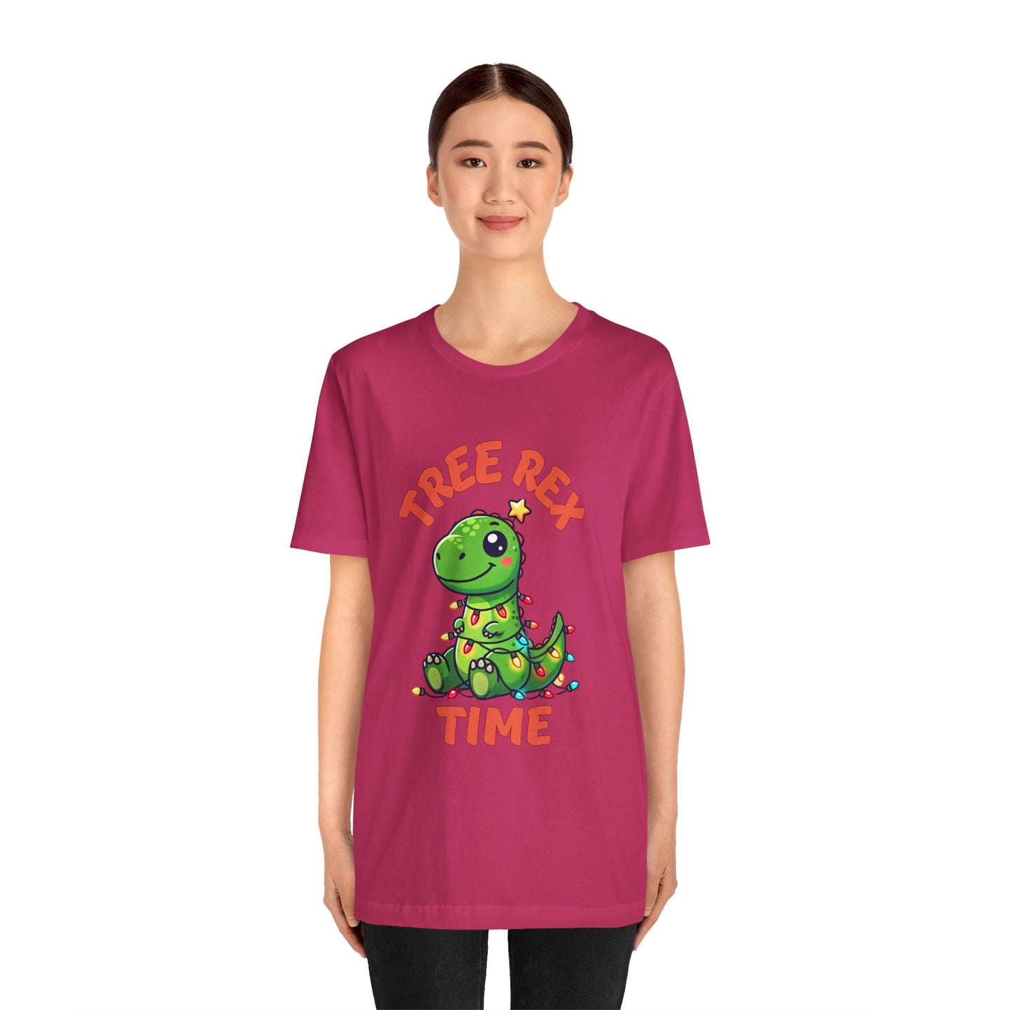 Tree Rex Time Christmas Steve - Unisex Jersey Short Sleeve Tee Super Comfy Dino T-Shirt Gift