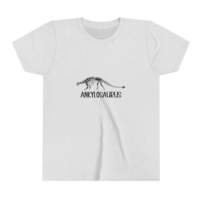 Youth Fossil Ankylosaurus T-Shirt with Black Graphics - Unisex Jersey Short Sleeve Tee Super Comfy Dino T-Shirt Gift