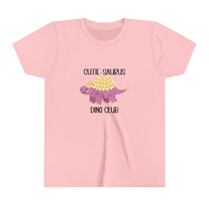 Ankylosaurus Cutie Saurus Dino Club Pink - Black Graphic - Unisex Jersey Short Sleeve Tee Super Comfy Dino T-Shirt Gift