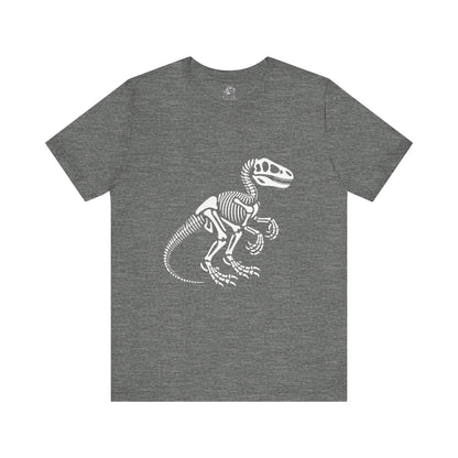 Velociraptor Skeleton Tee – Bold Fossil Graphic for Dinosaur Lovers! 🦖🦴✨ - Unisex Jersey Short Sleeve Tee Super Comfy Dino T-Shirt Gift