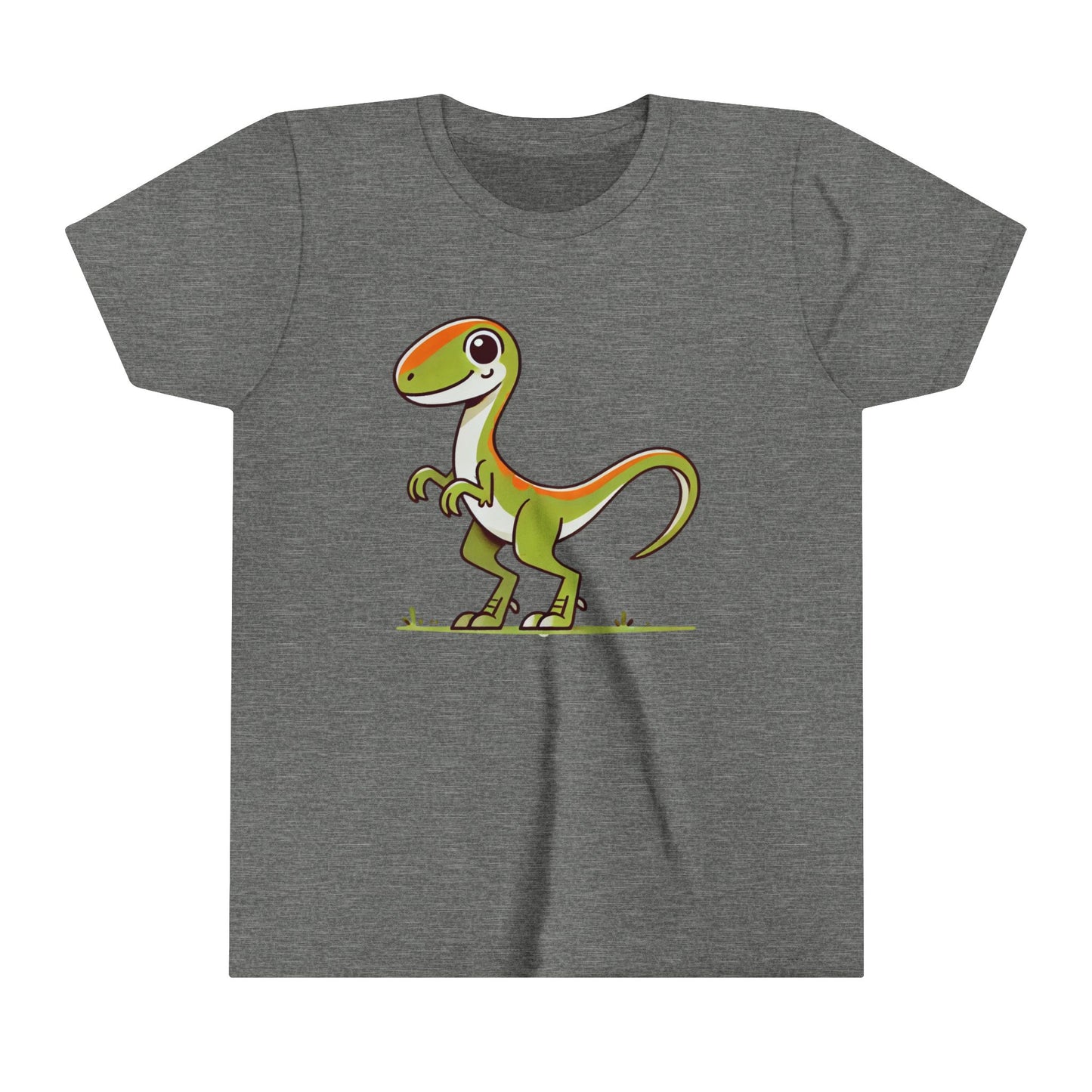 Youth Adorable Green Velociraptor Tee – Perfect for Dino Lovers! 🌿🦖💚 - Unisex Jersey Short Sleeve Tee Super Comfy Dino T-Shirt Gift