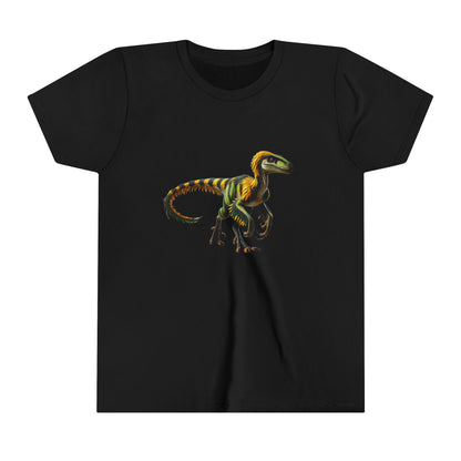 Youth Vibrant Jungle Velociraptor Tee – Bold Green & Yellow Dino Style! 🦖🌿🔥 - Unisex Jersey Short Sleeve Tee Super Comfy Dino T-Shirt Gift