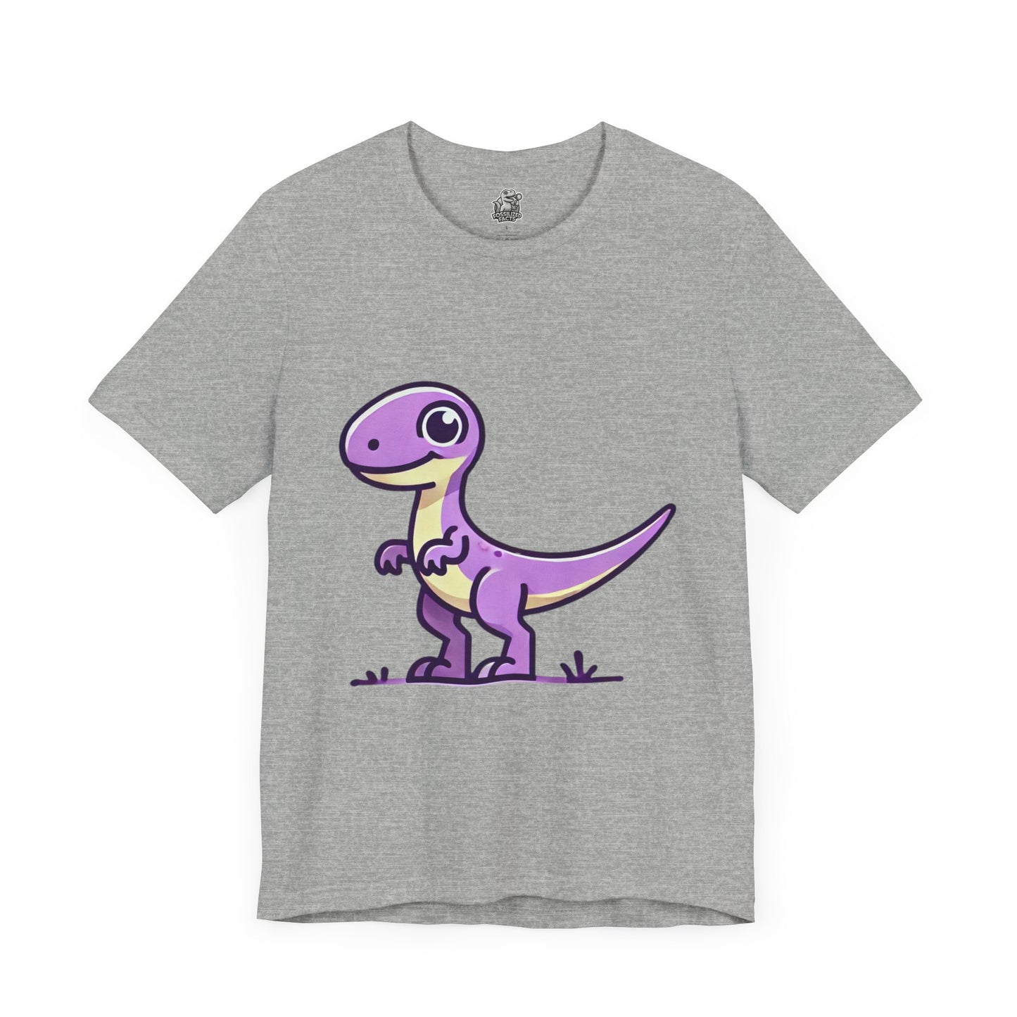 Cute Purple Cartoon Velociraptor - Unisex Jersey Short Sleeve Tee Super Comfy Dino T-Shirt Gift