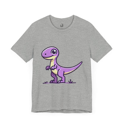 Cute Purple Cartoon Velociraptor - Unisex Jersey Short Sleeve Tee Super Comfy Dino T-Shirt Gift