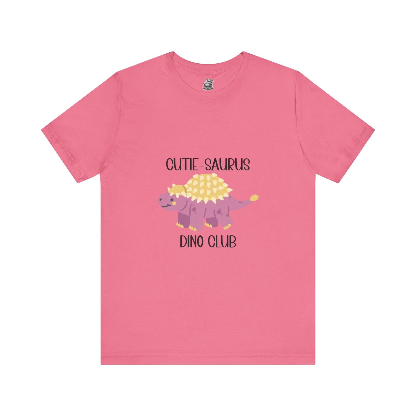 Ankylosaurus Cutie Saurus Dino Club Pink - Black Graphic - Unisex Jersey Short Sleeve Tee Super Comfy Dino T-Shirt Gift