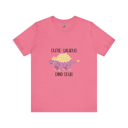 Ankylosaurus Cutie Saurus Dino Club Pink - Black Graphic - Unisex Jersey Short Sleeve Tee Super Comfy Dino T-Shirt Gift