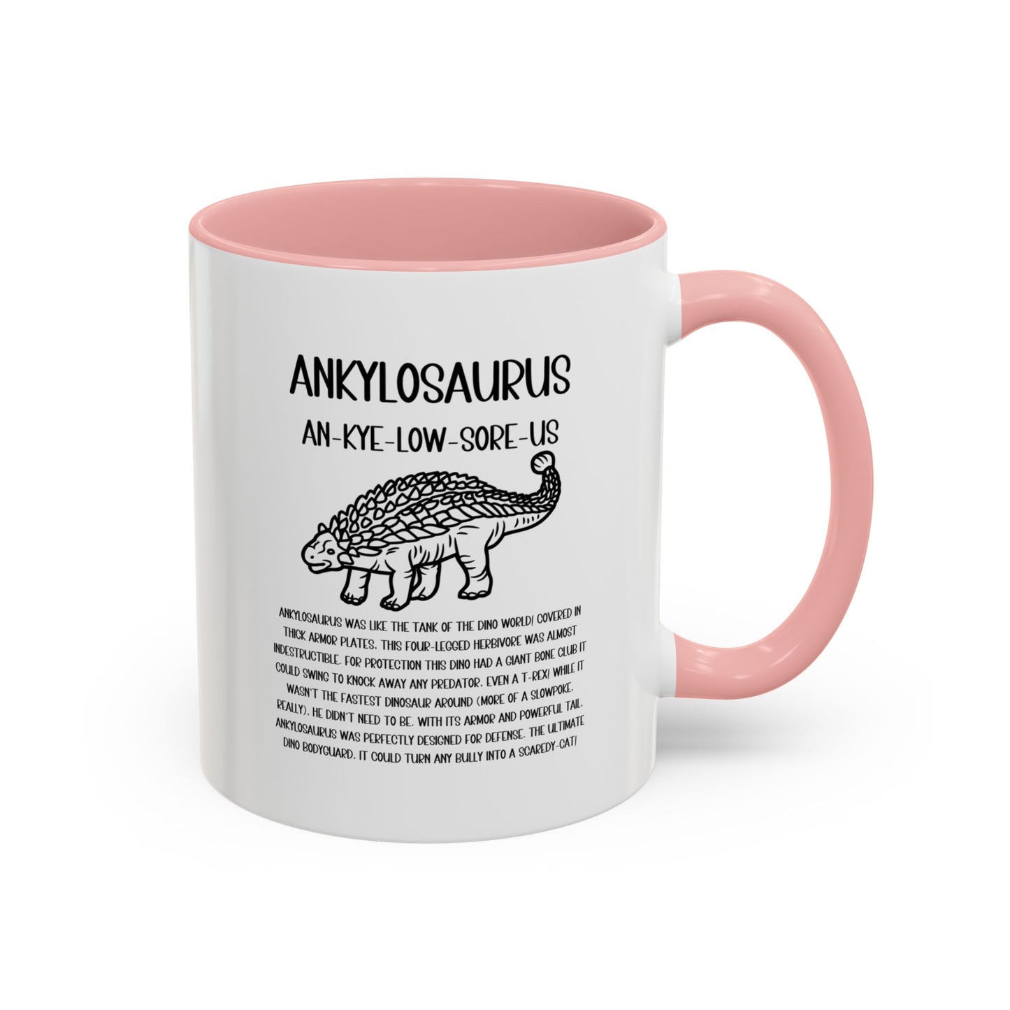 Outlined Ankylosaurus Mug with Detailed Black Graphic Amazing Gift for the Dino Lovers in your life