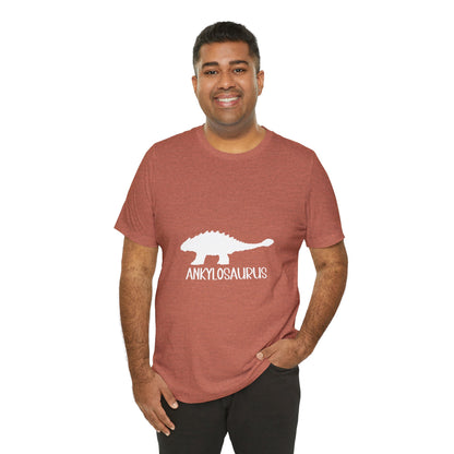 Ankylosaurus White Graphics- Unisex Jersey Short Sleeve Tee Super Comfy Dino T-Shirt Gift