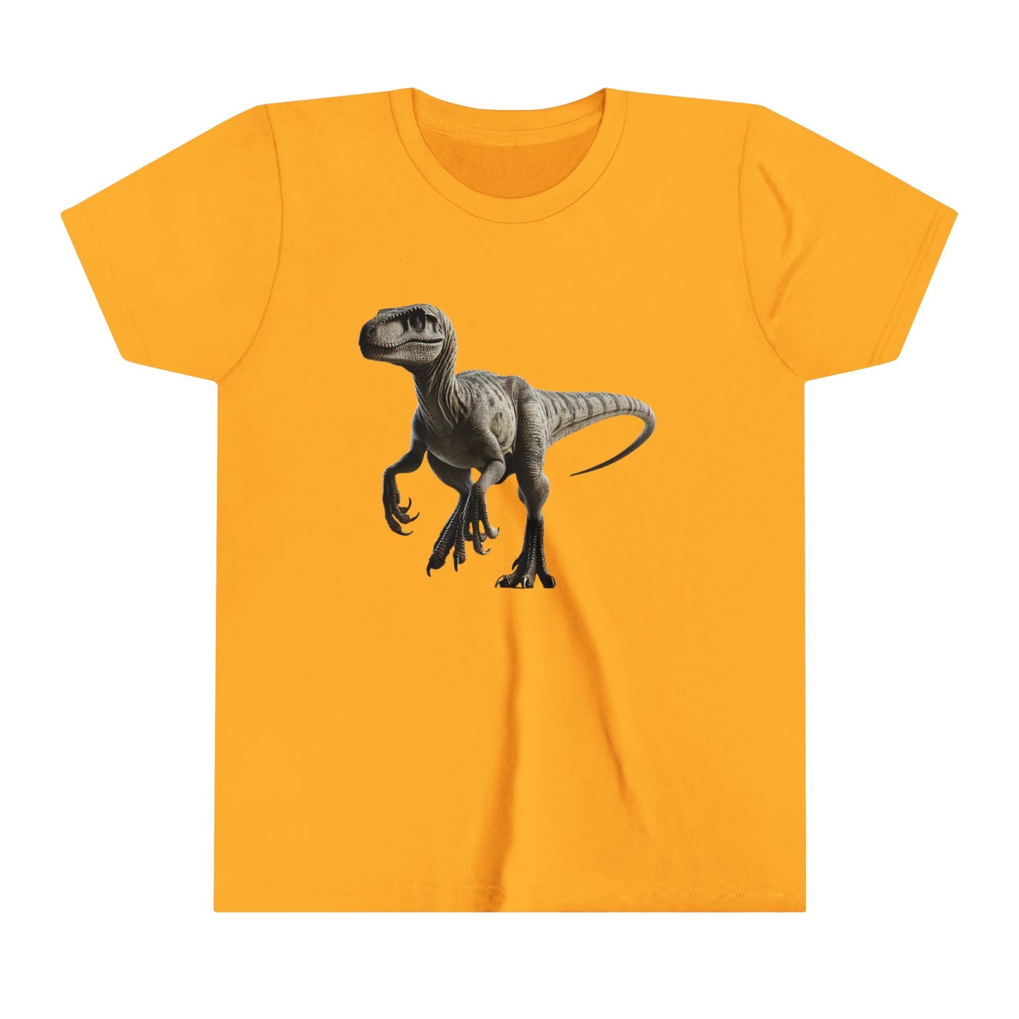 Youth Realistic Velociraptor T-Shirt – Fierce Style for Dinosaur Enthusiasts 🦖 - Unisex Jersey Short Sleeve Tee Super Comfy Dino T-Shirt Gift