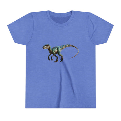 Youth Vibrant Velociraptor Adventure Tee – Unleash Your Inner Dino Explorer with Fierce Style! 🦖🌈 - Unisex Jersey Short Sleeve Tee Super Comfy Dino T-Shirt Gift