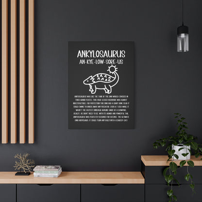 Cute Ankylosaurus Vertical Matte Canvas Black, Stretched, 1.25" Amazing Gift for the Dino Lover in your life