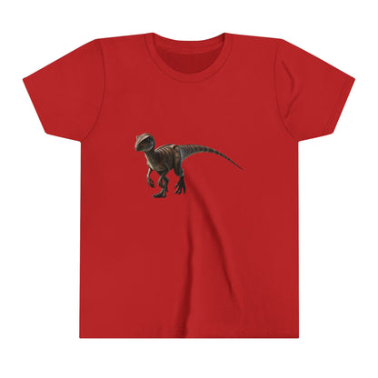 Youth Playful Velociraptor Tee – Bring Dino Adventure to Your Day! 🦖 - Unisex Jersey Short Sleeve Tee Super Comfy Dino T-Shirt Gift