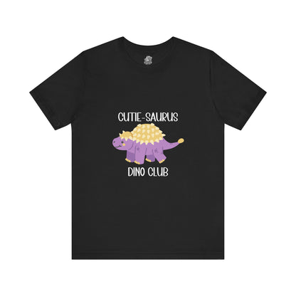 Ankylosaurus Ankylosaurus Cutie Saurus Dino Club Purple - White Graphic - Unisex Jersey Short Sleeve Tee Super Comfy Dino T-Shirt Gift