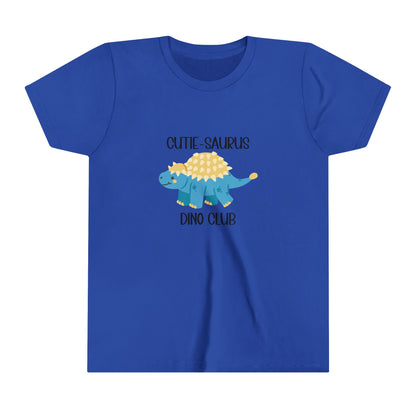 Youth Ankylosaurus Cutie Saurus Dino Club Blue - Black Graphic - Unisex Jersey Short Sleeve Tee Super Comfy Dino T-Shirt Gift