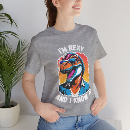 Swagger Rex – I’m Rexy and I Know It Unisex T-Shirt with Cool Sunglasses & Retro Style