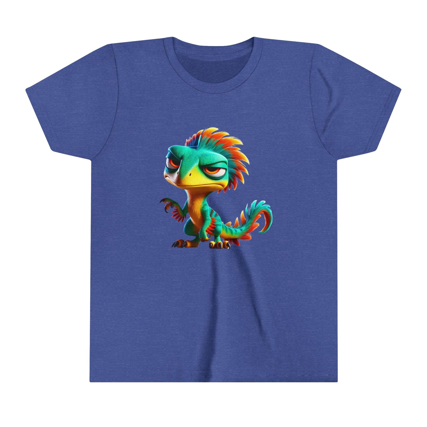 Youth Colorful & Feisty Velociraptor  – Unleash the Attitude!- Unisex Jersey Short Sleeve Tee Super Comfy Dino T-Shirt Gift