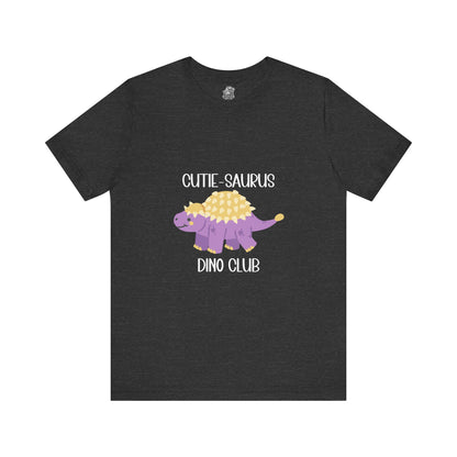 Ankylosaurus Ankylosaurus Cutie Saurus Dino Club Purple - White Graphic - Unisex Jersey Short Sleeve Tee Super Comfy Dino T-Shirt Gift