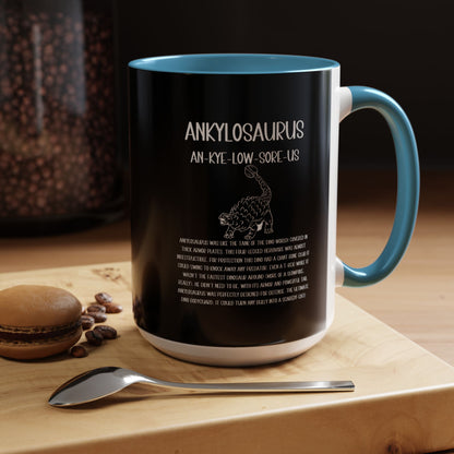 Defensive Ankylosaurus Mug with Detailed White Graphic Amazing Gift for the Dino Lovers in your life