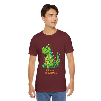 Merry Christmas - Tree Rex Devan - Unisex Jersey Short Sleeve Tee Super Comfy Dino T-Shirt Gift