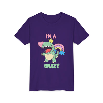 Crazy Cretaceous Cutie Youth Size T-Shirt for kids who love dinosaurs