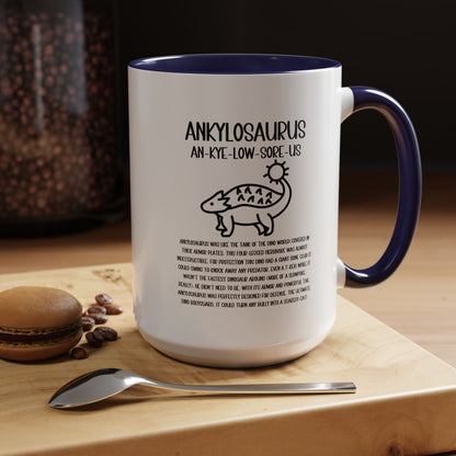 Cute Ankylosaurus Mug with Detailed Black Graphic Amazing Gift for the Dino Lovers in your life