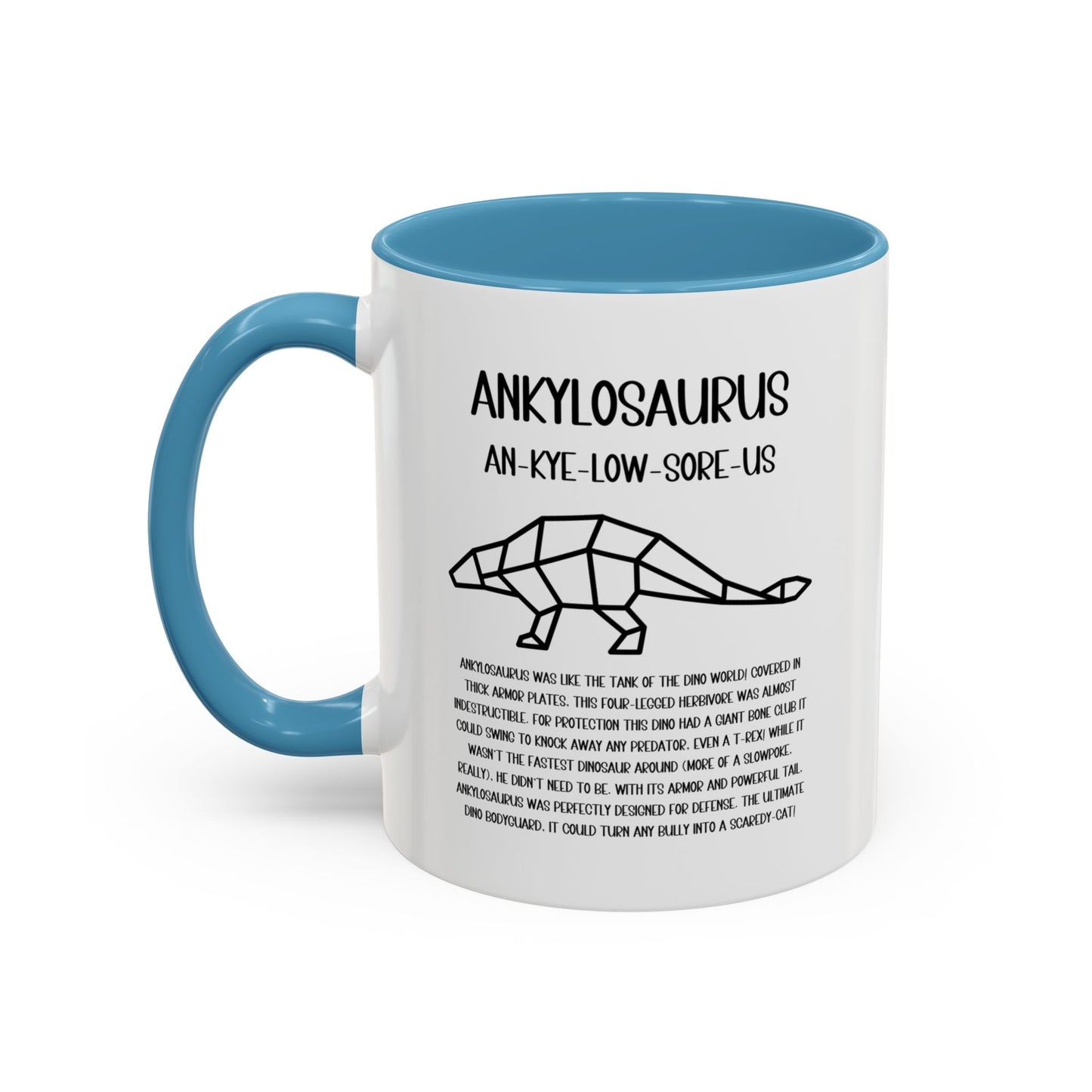 Polygon Ankylosaurus Mug with Detailed Black Graphic Amazing Gift for the Dino Lovers in your life