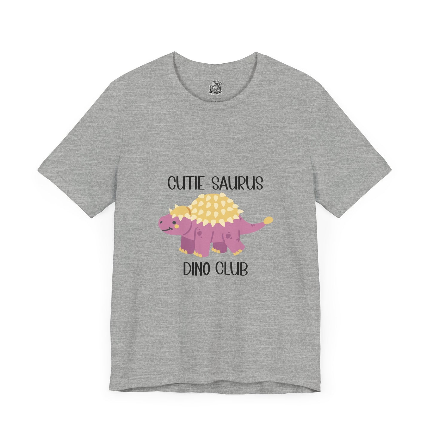 Ankylosaurus Cutie Saurus Dino Club Pink - Black Graphic - Unisex Jersey Short Sleeve Tee Super Comfy Dino T-Shirt Gift