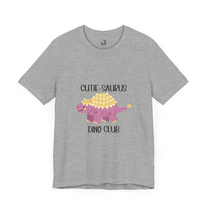 Ankylosaurus Cutie Saurus Dino Club Pink - Black Graphic - Unisex Jersey Short Sleeve Tee Super Comfy Dino T-Shirt Gift