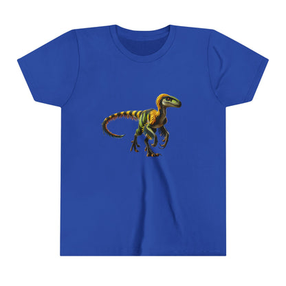 Youth Vibrant Jungle Velociraptor Tee – Bold Green & Yellow Dino Style! 🦖🌿🔥 - Unisex Jersey Short Sleeve Tee Super Comfy Dino T-Shirt Gift