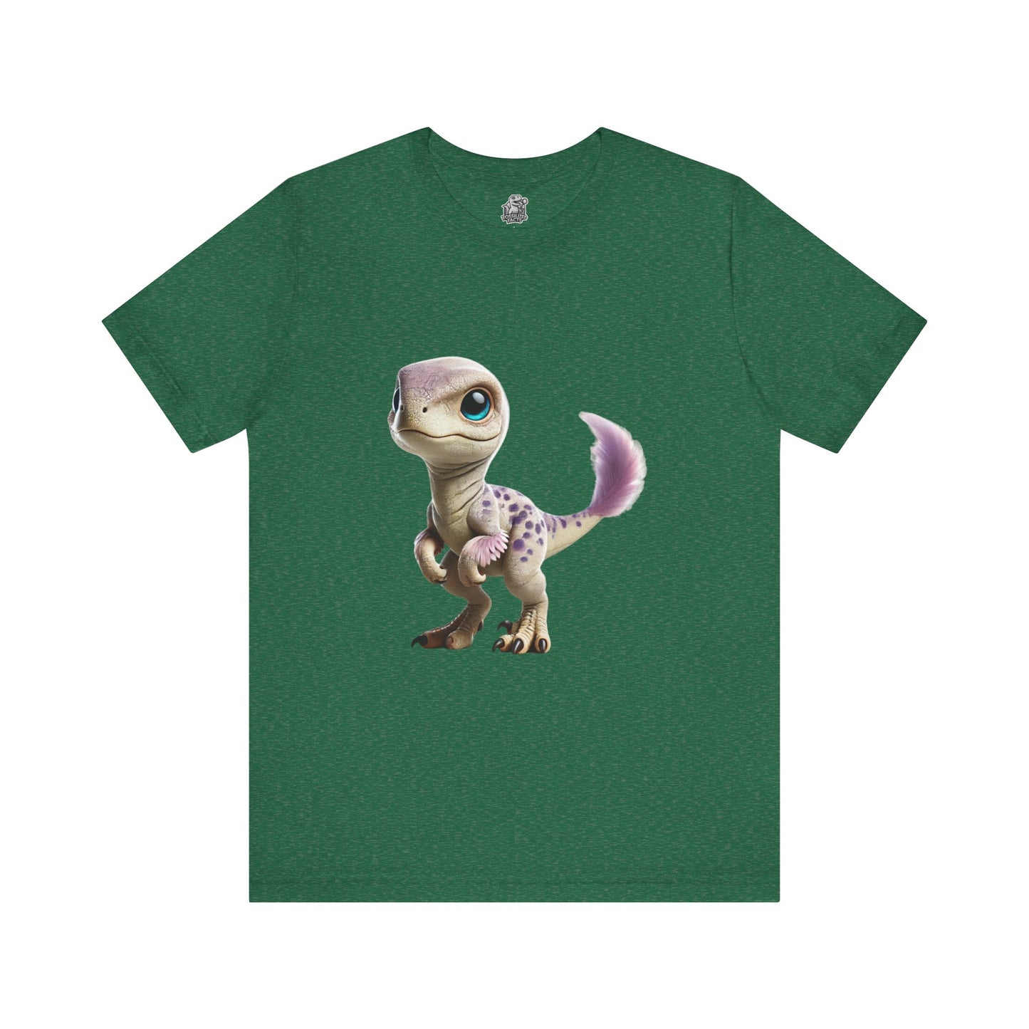 Lovable Baby Velociraptor Tee – Sweet Dino Style in Soft Pastels! 🦖💜✨ - Unisex Jersey Short Sleeve Tee Super Comfy Dino T-Shirt Gift