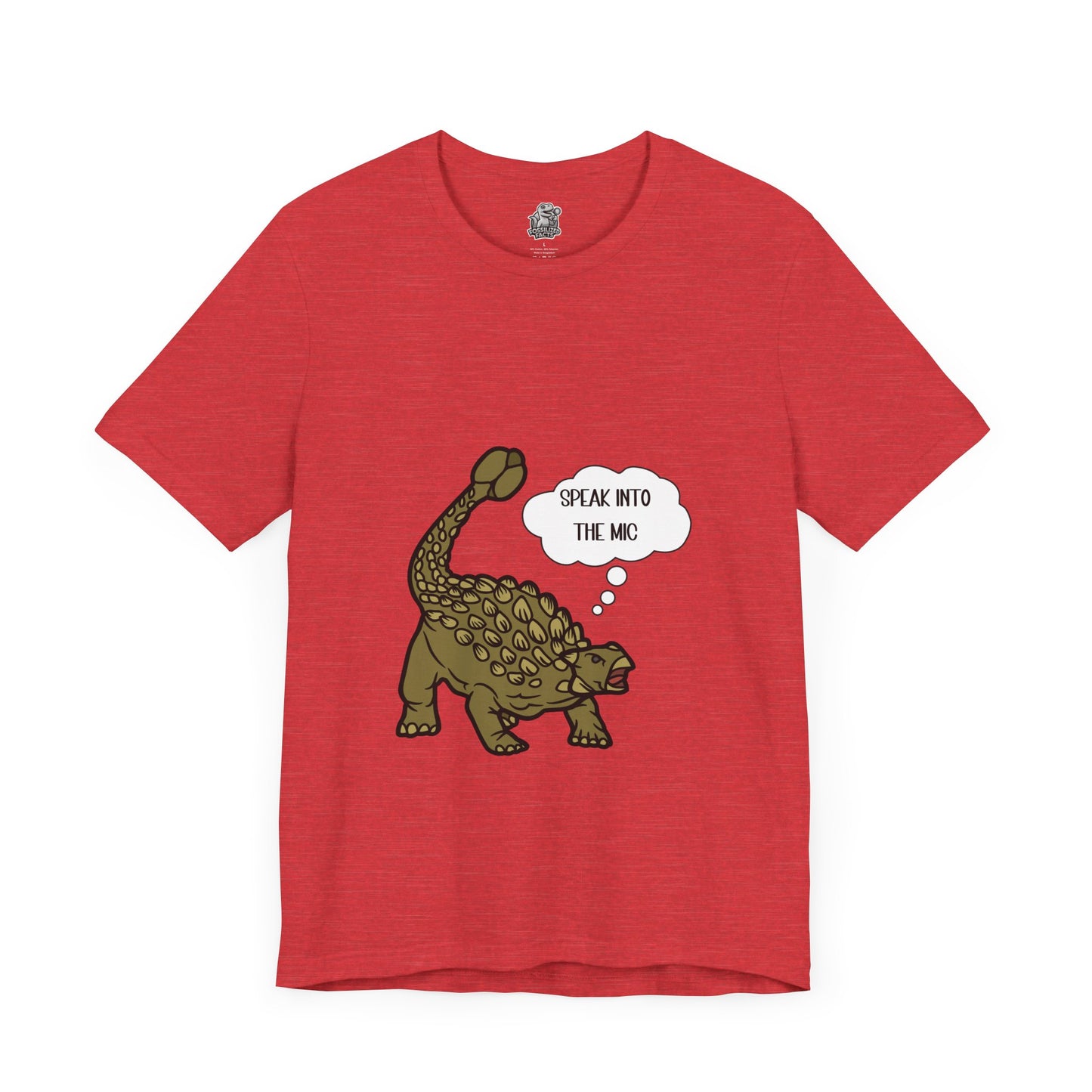 Ankylosaurus Speak into the Mic Graphic - Unisex Jersey Short Sleeve Tee Super Comfy Dino T-Shirt Gift