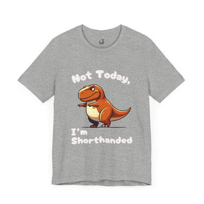 Chubby Not Today, I’m ShorthandedUnisex T-Shirt – Cute Floral Dino Design with Stegosaurus & Triceratops