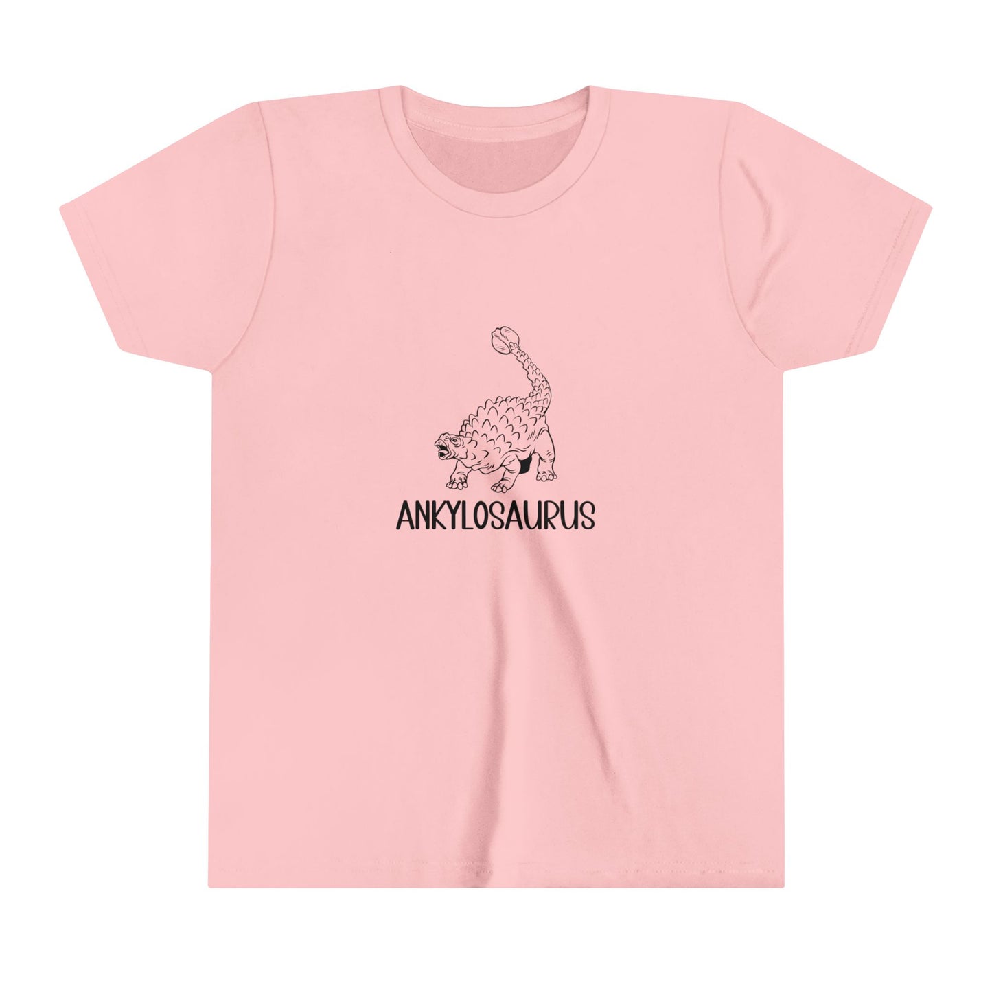 Youth Defensive Ankylosaurus T-Shirt with Black Graphics - Unisex Jersey Short Sleeve Tee Super Comfy Dino T-Shirt Gift