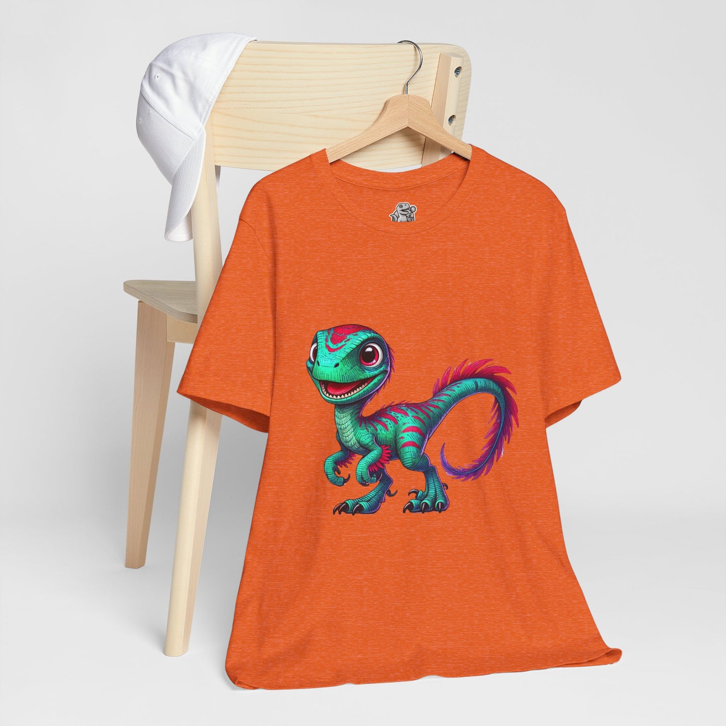 Bright & Bold Velociraptor Tee – Stand Out with Dino Style! 🦖💜💚 - Unisex Jersey Short Sleeve Tee Super Comfy Dino T-Shirt Gift