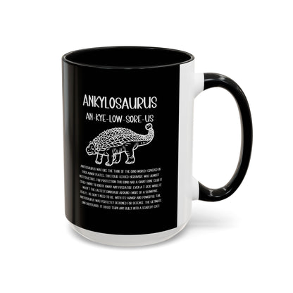 Outlined Ankylosaurus Mug with Detailed White Graphic Amazing Gift for the Dino Lovers in your life